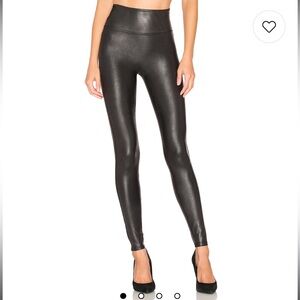SPANX Shiny Black Faux Leather Leggings